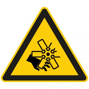 Warnschild Warnung vor Handverletzung durch rotierende Lüfterblätter