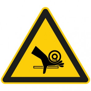 Warnschild Warnung vor Handeinzug