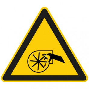 Aufkleber Warnung vor Handverletzung durch drehendes Lüfterrad | stark haftend