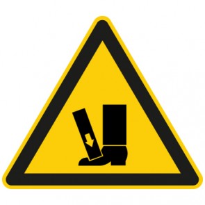 Warnschild Warnung vor Fußverletzung durch Quetschgefahr