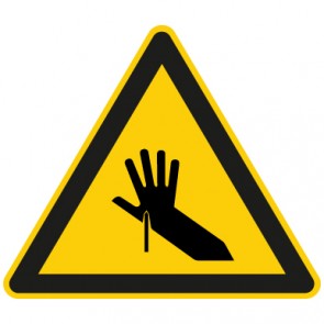 Warnschild Warnung vor Handverletzung - Stichgefahr · selbstklebend
