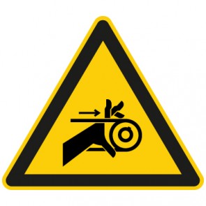 Aufkleber Warnung Handverletzung durch Riemenantrieb | stark haftend