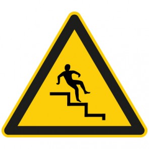 Aufkleber Warnung vor Treppen