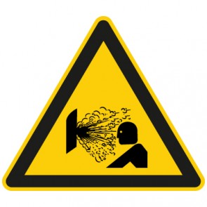 Warnschild Warnung vor explosiv austretenden Gasen · selbstklebend