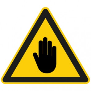 Aufkleber Warnzeichen Hand