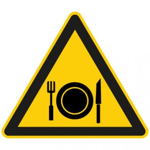 Warnschild Achtung, Essen verboten · selbstklebend