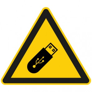 Warnschild Keine USB Datenträger benutzen