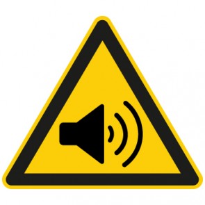 Aufkleber Warnung vor erhöhter Lautstärke | stark haftend