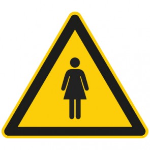 Warnschild Warnzeichen Piktogramm Frau