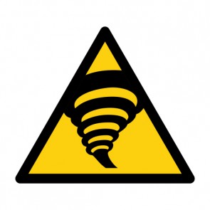Schild Warnzeichen Warnung vor Tornadogebiet · ISO 7010 W074