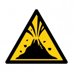 Aufkleber Warnzeichen Warnung vor aktivem Vulkangebiet · ISO 7010 W075 | stark haftend