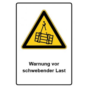 Schild Warnzeichen Piktogramm & Text deutsch · Warnung vor schwebender Last | selbstklebend (Warnschild)