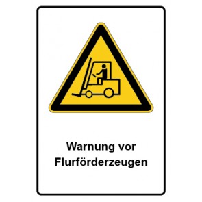 Warnzeichen mit Text Warnung vor Flurförderzeugen · MAGNETSCHILD
