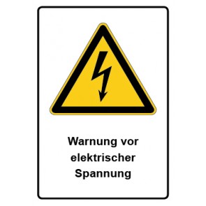 Warnzeichen mit Text Warnung vor elektrischer Spannung · MAGNETSCHILD
