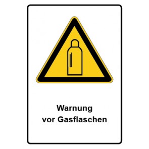 Warnzeichen mit Text Warnung vor Gasflaschen · MAGNETSCHILD