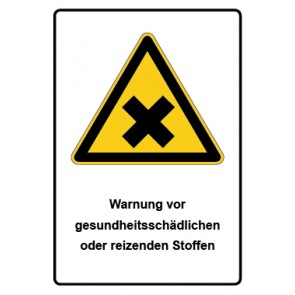 Warnzeichen mit Text Warnung vor gesundheitsschädlichen oder reizenden Stoffen · MAGNETSCHILD