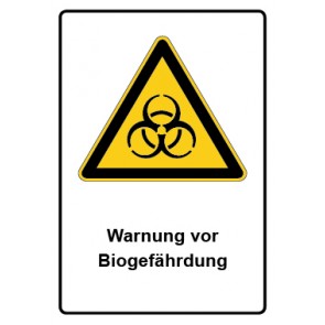 Magnetschild Warnzeichen Piktogramm & Text deutsch · Warnung vor Biogefährdung