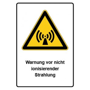 Schild Warnzeichen Piktogramm & Text deutsch · Warnung vor nicht ionisierender Strahlung