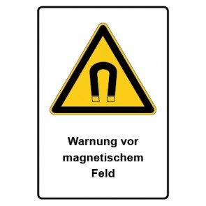 Aufkleber Warnzeichen Piktogramm & Text deutsch · Warnung vor magnetischem Feld | stark haftend