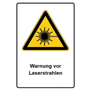 Schild Warnzeichen Piktogramm & Text deutsch · Warnung vor Laserstrahlen | selbstklebend