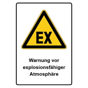 Schild Warnzeichen Piktogramm & Text deutsch · Warnung vor explosionsfähiger Atmosphäre | selbstklebend (Warnschild)