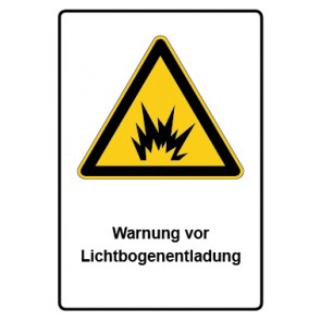 Schild Warnzeichen Piktogramm & Text deutsch · Warnung vor Lichtbogenentladung