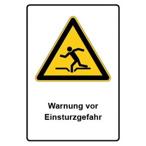Aufkleber Warnzeichen Piktogramm & Text deutsch · Warnung vor Einsturzgefahr | stark haftend