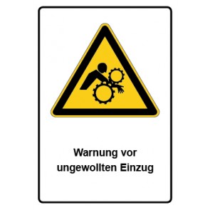 Schild Warnzeichen Piktogramm & Text deutsch · Warnung vor ungewollten Einzug