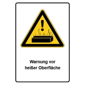 Schild Warnzeichen Piktogramm & Text deutsch · Warnung vor heißer Oberfläche | selbstklebend (Warnschild)