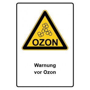 Schild Warnzeichen Piktogramm & Text deutsch · Warnung vor Ozon | selbstklebend