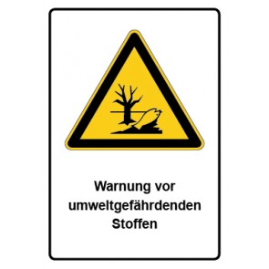 Magnetschild Warnzeichen Piktogramm & Text deutsch · Warnung vor umweltgefährdenden Stoffen