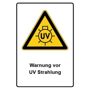 Aufkleber Warnzeichen Piktogramm & Text deutsch · Warnung vor UV Strahlung