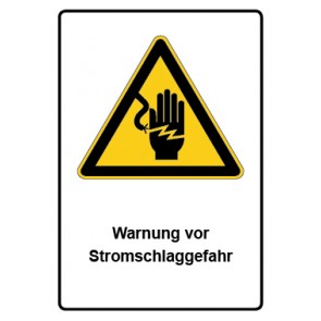 Aufkleber Warnzeichen Piktogramm & Text deutsch · Warnung vor Stromschlaggefahr | stark haftend