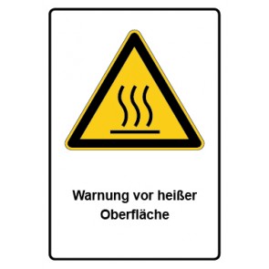 Aufkleber Warnzeichen Piktogramm & Text deutsch · Warnung vor heißer Oberfläche | stark haftend