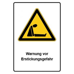 Schild Warnzeichen Piktogramm & Text deutsch · Warnung vor Erstickungsgefahr