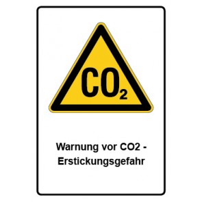 Schild Warnzeichen Piktogramm & Text deutsch · Warnung vor CO2 - Erstickungsgefahr