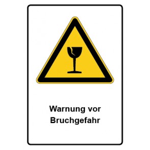Aufkleber Warnzeichen Piktogramm & Text deutsch · Warnung vor Bruchgefahr (Warnaufkleber)