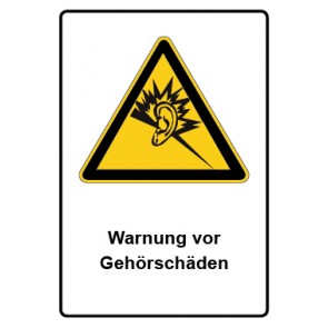 Aufkleber Warnzeichen Piktogramm & Text deutsch · Warnung vor Gehörschäden | stark haftend