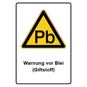Magnetschild Warnzeichen Piktogramm & Text deutsch · Warnung vor Blei (Giftstoff)