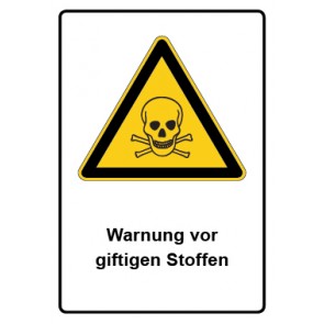 Schild Warnzeichen Piktogramm & Text deutsch · Warnung vor giftigen Stoffen | selbstklebend