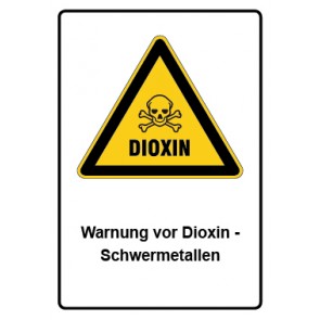 Magnetschild Warnzeichen Piktogramm & Text deutsch · Warnung vor Dioxin - Schwermetallen