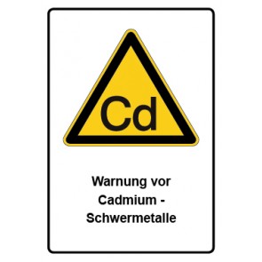 Schild Warnzeichen Piktogramm & Text deutsch · Warnung vor Cadmium - Schwermetalle