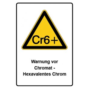Aufkleber Warnzeichen Piktogramm & Text deutsch · Warnung vor Chromat - Hexavalentes Chrom | stark haftend