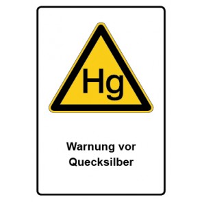 Schild Warnzeichen Piktogramm & Text deutsch · Warnung vor Quecksilber | selbstklebend