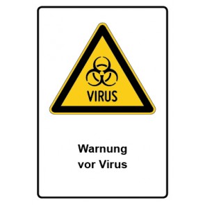 Aufkleber Warnzeichen Piktogramm & Text deutsch · Warnung vor Virus