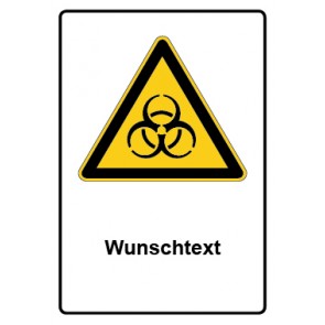 Aufkleber Warnzeichen Piktogramm & Text deutsch · Warnung vor Biohazard-Virus Wunschtext