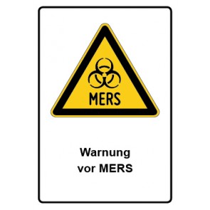 Aufkleber Warnzeichen Piktogramm & Text deutsch · Warnung vor MERS (Warnaufkleber)