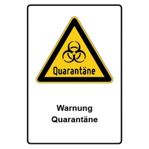 Magnetschild Warnzeichen Piktogramm & Text deutsch · Warnung Quarantäne