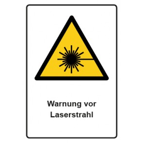 Aufkleber Warnzeichen Piktogramm & Text deutsch · Warnung vor Laserstrahl · ISO_7010_W004 | stark haftend