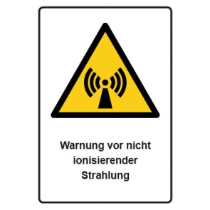 Aufkleber Warnzeichen Piktogramm & Text deutsch · Warnung vor nicht ionisierender Strahlung · ISO_7010_W005 (Warnaufkleber)